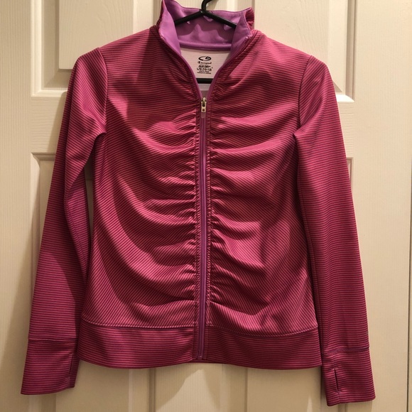 Girls Champion Duo Dry Zipper Jacket Sz L 10 / 12 - Picture 5 of 5